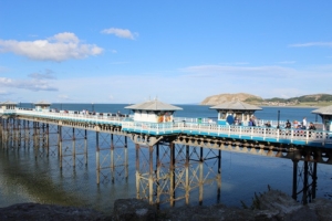 View of Llandudo Pier on a sunny day